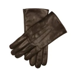 Men’s Touchscreen Three-Point Cashmere-Lined Leather Gloves -Dents Luxury Accessories Sales 5 9199 Brown