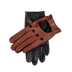 Men's Touchscreen Leather Driving Gloves -Dents Luxury Accessories Sales 5 9200 English Tan Black