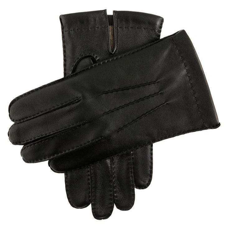 Men's Touchscreen Handsewn Three-Point Cashmere-Lined Leather Gloves 1 Men's Touchscreen Handsewn Three-Point Cashmere-Lined Leather Gloves