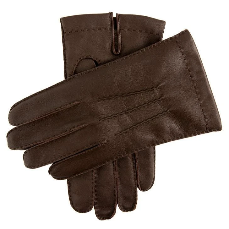 Men's Touchscreen Handsewn Three-Point Cashmere-Lined Leather Gloves 3 Men's Touchscreen Handsewn Three-Point Cashmere-Lined Leather Gloves - Image 3