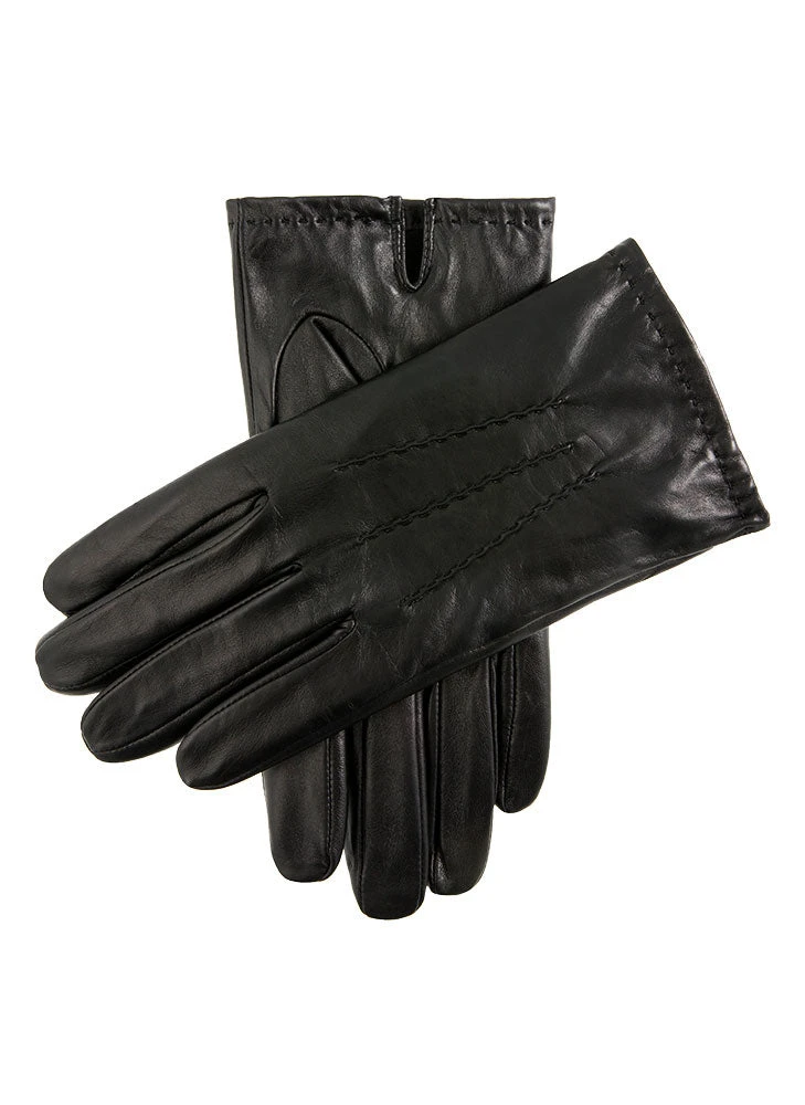 Men's Touchscreen Three-Point Fleece-Lined Shorter Finger Leather Gloves 1 Men's Touchscreen Three-Point Fleece-Lined Shorter Finger Leather Gloves
