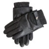 Men's Touchscreen Lined Leather Gloves With Knitted Cuffs