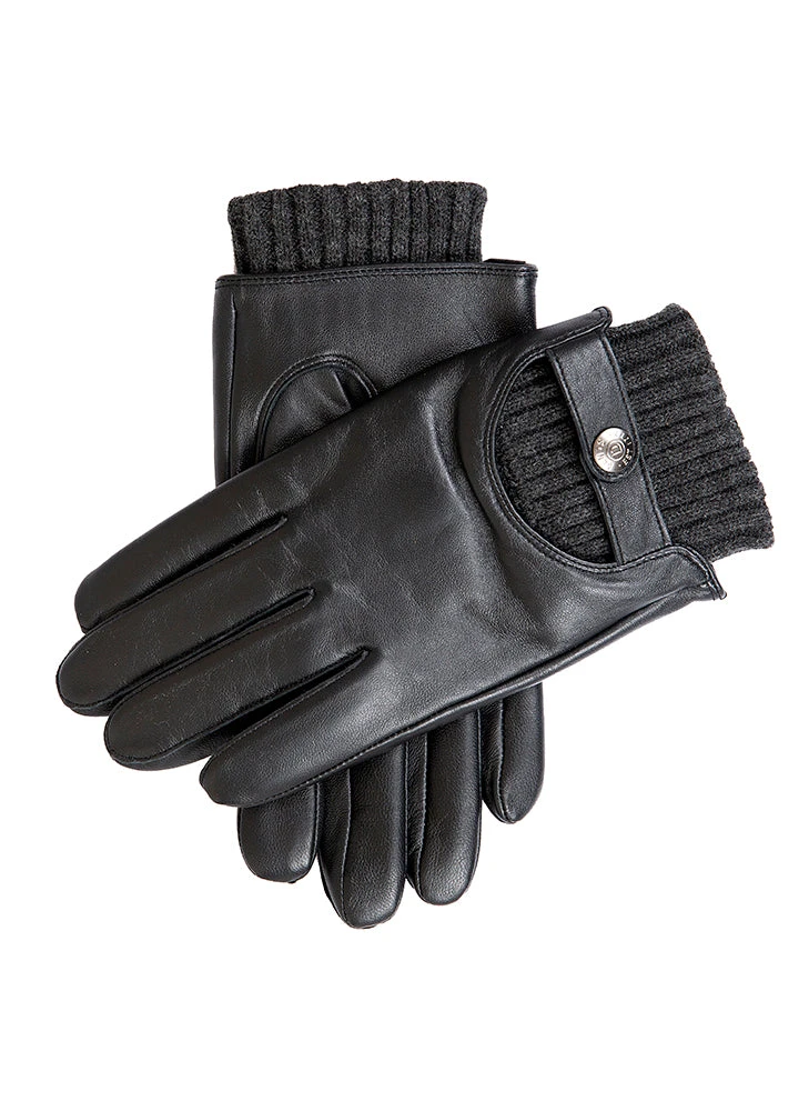 Men's Touchscreen Lined Leather Gloves With Knitted Cuffs 1 Men's Touchscreen Lined Leather Gloves With Knitted Cuffs