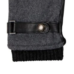 Men’s Touchscreen Lined Flannel And Leather Gloves -Dents Luxury Accessories Sales 5 9314 Charcoal Black 4