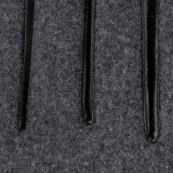 Men’s Touchscreen Lined Flannel And Leather Gloves -Dents Luxury Accessories Sales 5 9314 Charcoal Black 6