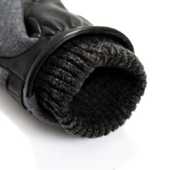 Men’s Touchscreen Lined Flannel And Leather Gloves -Dents Luxury Accessories Sales 5 9314 Charcoal Black 8