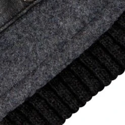 Men’s Touchscreen Lined Flannel And Leather Gloves -Dents Luxury Accessories Sales 5 9314 Charcoal Black 9