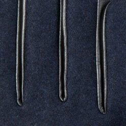 Men’s Touchscreen Lined Flannel And Leather Gloves -Dents Luxury Accessories Sales 5 9314 Navy Black 6