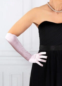 Women's Long Above-Elbow Satin Gloves -Dents Luxury Accessories Sales 6 2181 pink 20 2