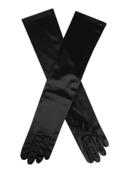 Women's Long Above-Elbow Satin Gloves -Dents Luxury Accessories Sales 6 2181Black