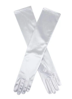 Women's Long Above-Elbow Satin Gloves -Dents Luxury Accessories Sales 6 2181SilverGrey