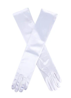 Women's Long Above-Elbow Satin Gloves -Dents Luxury Accessories Sales 6 2181White