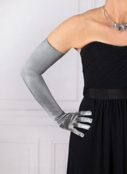 Women's Long Opera Satin Gloves -Dents Luxury Accessories Sales 6 2182 pewter 2 068516e4 234d 4358 bf7f 01a4e2bff947