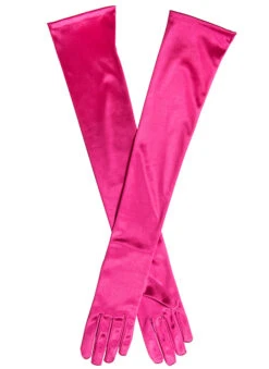 Women's Long Opera Satin Gloves -Dents Luxury Accessories Sales 6 2182Fuchsia