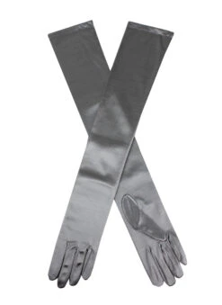 Women's Long Opera Satin Gloves -Dents Luxury Accessories Sales 6 2182Pewter