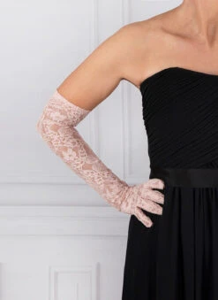 Women's Long Opera Lace Gloves -Dents Luxury Accessories Sales 6 2268 blush