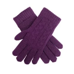 Women's Cable Knit Gloves -Dents Luxury Accessories Sales 6 3186 Amethyst