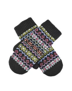 Women’s Jacquard Multi-Colour Fair Isle Knitted Mittens 6 Women’s Jacquard Multi-Colour Fair Isle Knitted Mittens -Dents Luxury Accessories Sales 6 3266 Black