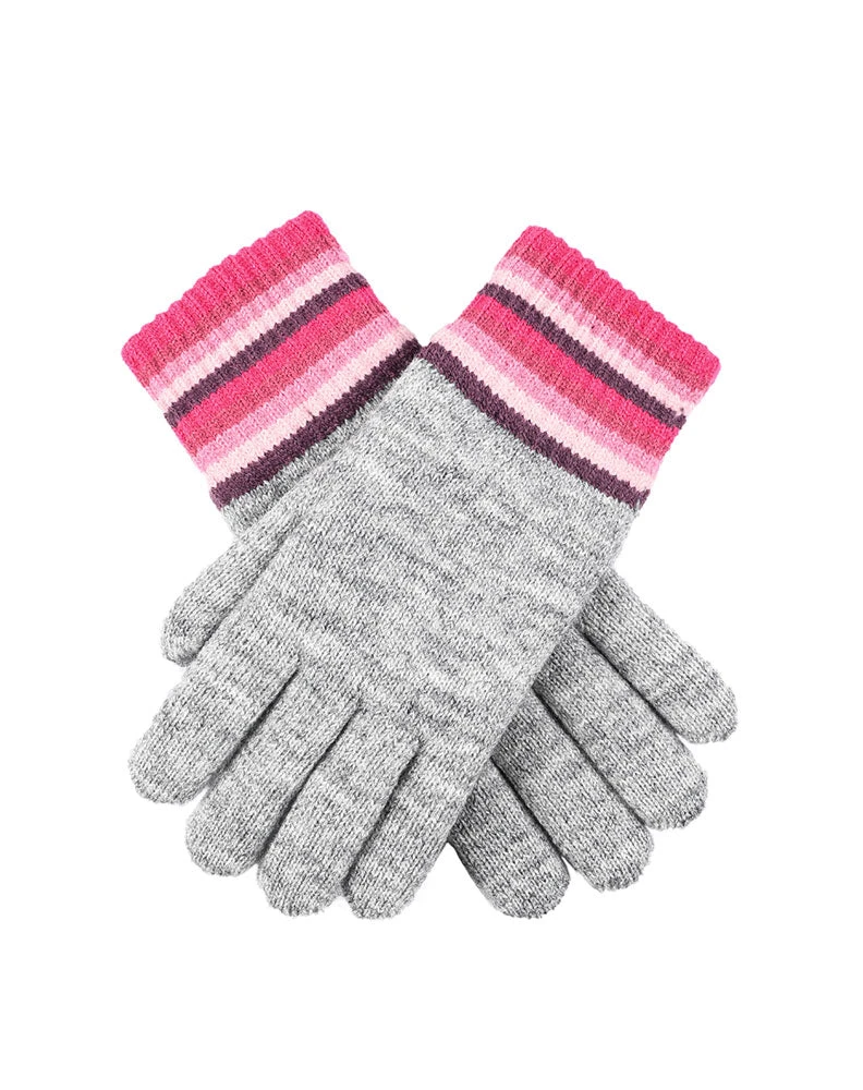 Women’s Knitted Gloves With Neon Striped Cuffs 3 Women’s Knitted Gloves With Neon Striped Cuffs - Image 3