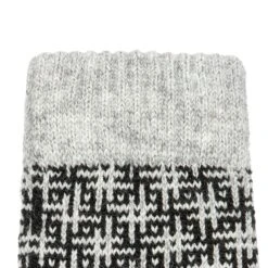 Women’s Jacquard Knitted Gloves With Hash Symbol Pattern -Dents Luxury Accessories Sales 6 3275 Black Dove Grey 5