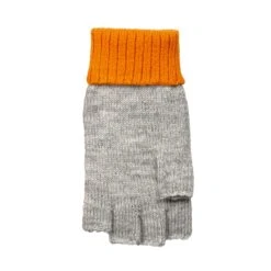 Women’s Two-Tone Fingerless Gloves With Mitten Flap -Dents Luxury Accessories Sales 6 3276 Dove Grey Tangerine 3