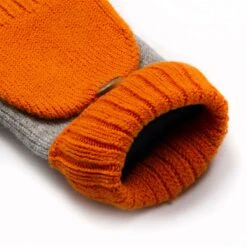 Women’s Two-Tone Fingerless Gloves With Mitten Flap -Dents Luxury Accessories Sales 6 3276 Dove Grey Tangerine 8