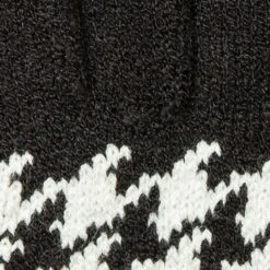 Women’s Jacquard Knitted Gloves With Dogtooth Pattern -Dents Luxury Accessories Sales 6 3282 Black Winter White 6