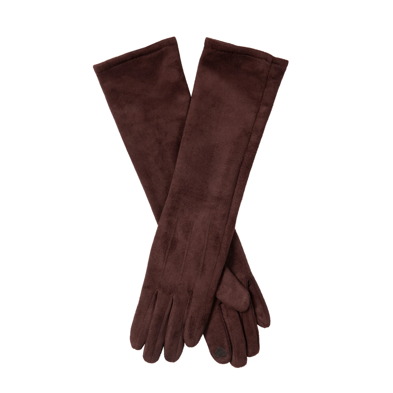 Women’s Touchscreen Long Below-Elbow Velour-Lined Faux Suede Gloves 5 Women’s Touchscreen Long Below-Elbow Velour-Lined Faux Suede Gloves - Image 5