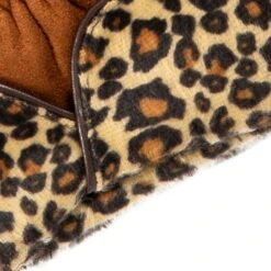 Women’s Touchscreen Velour-Lined Faux Suede Gloves With Faux Fur Leopard Print Cuffs -Dents Luxury Accessories Sales 6 4276 Cognac 9