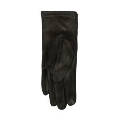 Women’s Touchscreen Velour-Lined Faux Suede Gloves With Contrast Trim And Bow -Dents Luxury Accessories Sales 6 4278 Black Dove Grey 3