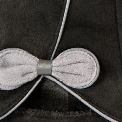 Women’s Touchscreen Velour-Lined Faux Suede Gloves With Contrast Trim And Bow -Dents Luxury Accessories Sales 6 4278 Black Dove Grey 7