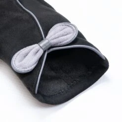 Women’s Touchscreen Velour-Lined Faux Suede Gloves With Contrast Trim And Bow -Dents Luxury Accessories Sales 6 4278 Black Dove Grey 8