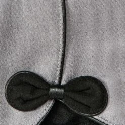 Women’s Touchscreen Velour-Lined Faux Suede Gloves With Contrast Trim And Bow -Dents Luxury Accessories Sales 6 4278 Dove Grey 7