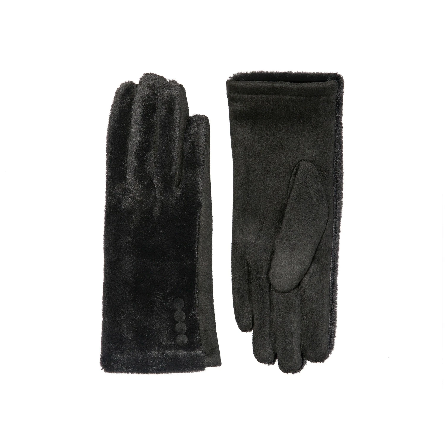 Women’s Touchscreen Velour-Lined Faux Fur And Faux Suede Gloves 2 Women’s Touchscreen Velour-Lined Faux Fur And Faux Suede Gloves - Image 2