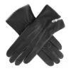 Women's Three-Point Leather Gloves With Contrasting Stitching