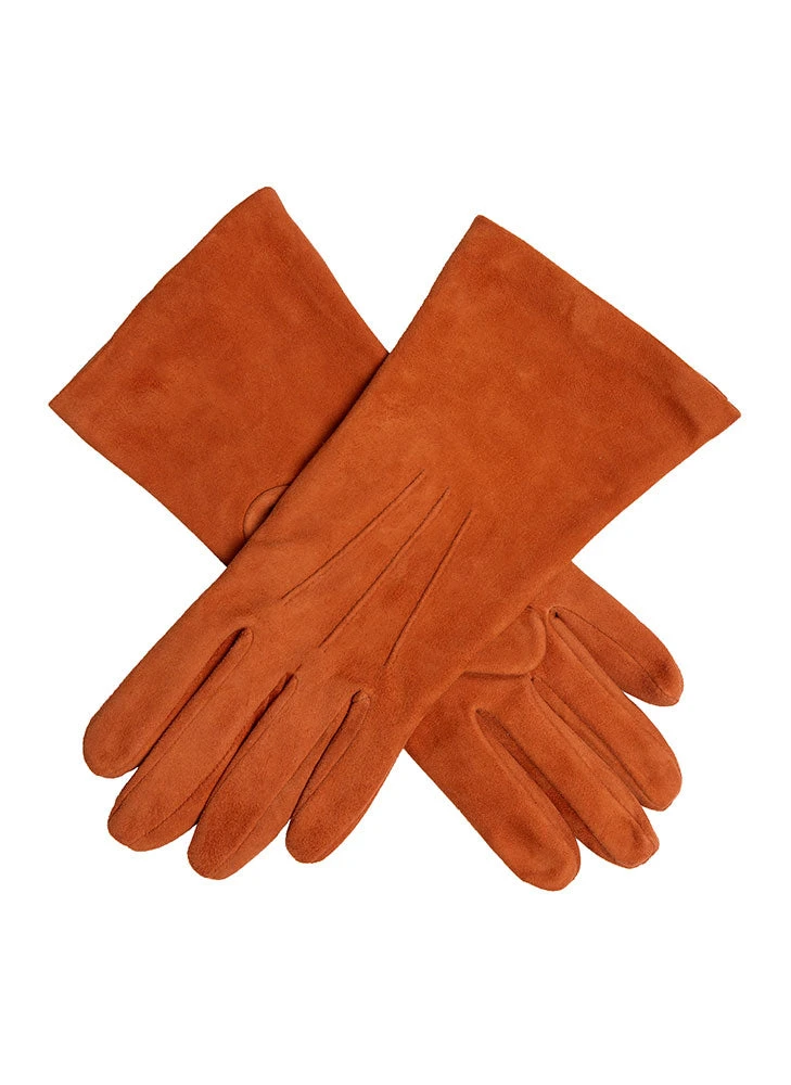 Women's Three-Point Silk-Lined Lamb Suede Gloves 1 Women's Three-Point Silk-Lined Lamb Suede Gloves