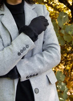 Women's Sheepskin Gloves 17 Women's Sheepskin Gloves -Dents Luxury Accessories Sales 7 1056 Black