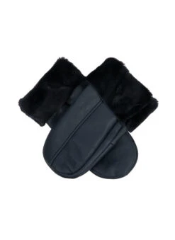 Women's Sheepskin Mittens -Dents Luxury Accessories Sales 7 1060 Navy Nappa