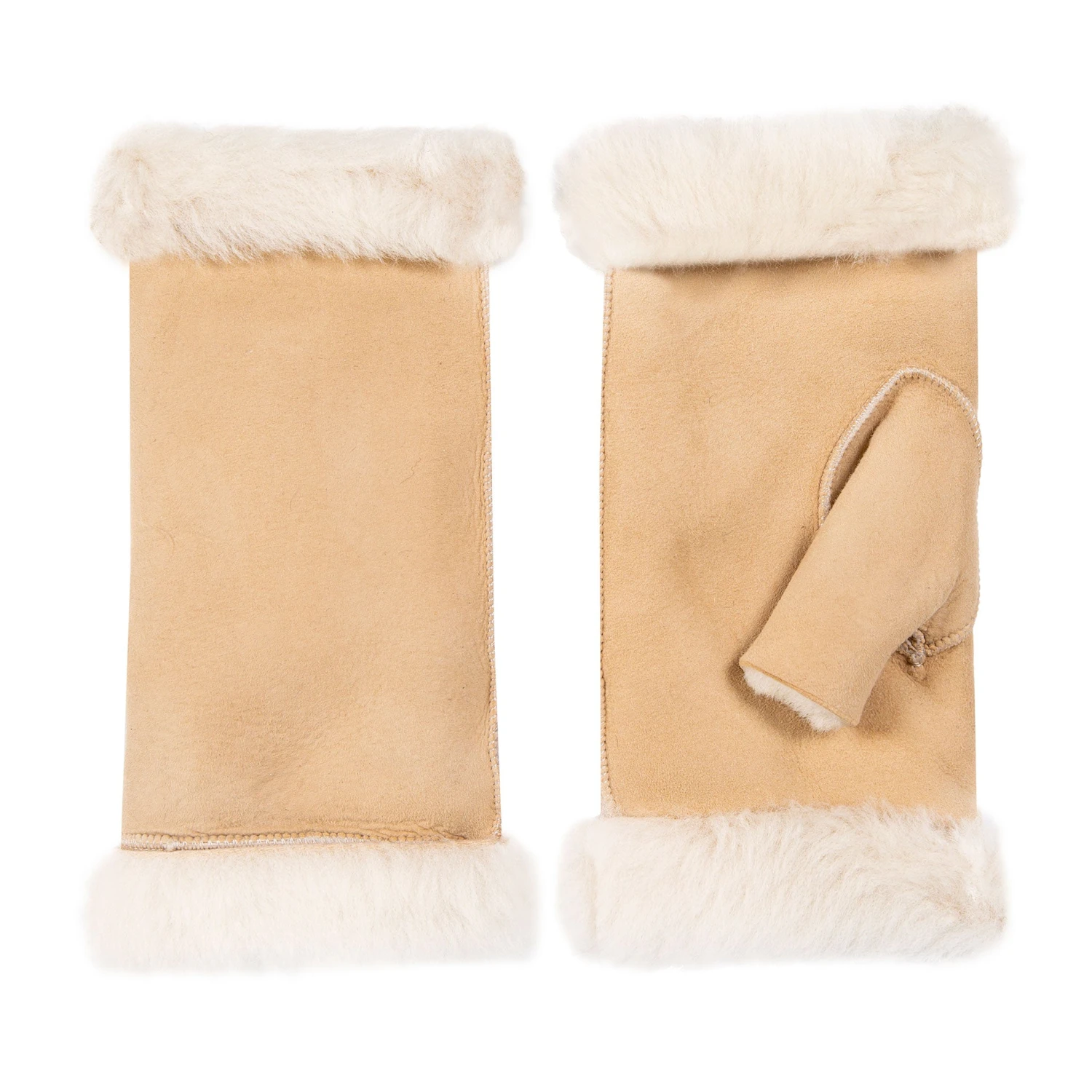 Women's Fingerless Sheepskin Mittens 18 Women's Fingerless Sheepskin Mittens - Image 18