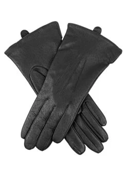 Women's Three-Point Lined Imitation Peccary Leather Gloves -Dents Luxury Accessories Sales 7 1109 Black f96b638e c526 4440 a884 330139c1f6c1