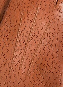 Women's Three-Point Lined Imitation Peccary Leather Gloves -Dents Luxury Accessories Sales 7 1109 20cognac 203