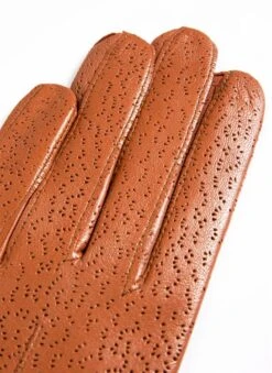 Women's Three-Point Lined Imitation Peccary Leather Gloves -Dents Luxury Accessories Sales 7 1109 20cognac 205