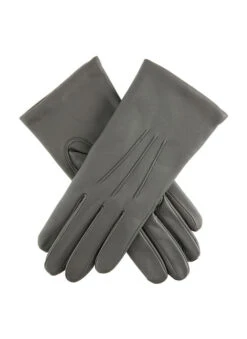 Women's Three-Point Lined Leather Gloves -Dents Luxury Accessories Sales 7 1125 charcoal