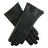 Women's Three-Point Cashmere-Lined Shorter Finger Leather Gloves