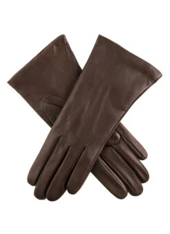 Women's Three-Point Cashmere-Lined Leather Gloves -Dents Luxury Accessories Sales 7 1134 Mocca
