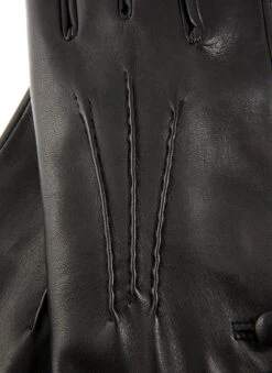 Women’s Touchscreen Three-Point Cashmere-Lined Leather Gloves With Buttons -Dents Luxury Accessories Sales 7 2060Black2