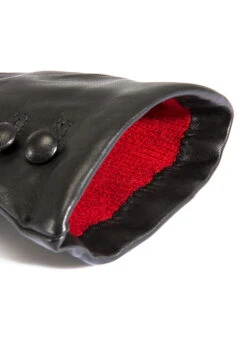Women’s Touchscreen Three-Point Cashmere-Lined Leather Gloves With Buttons -Dents Luxury Accessories Sales 7 2060Black4