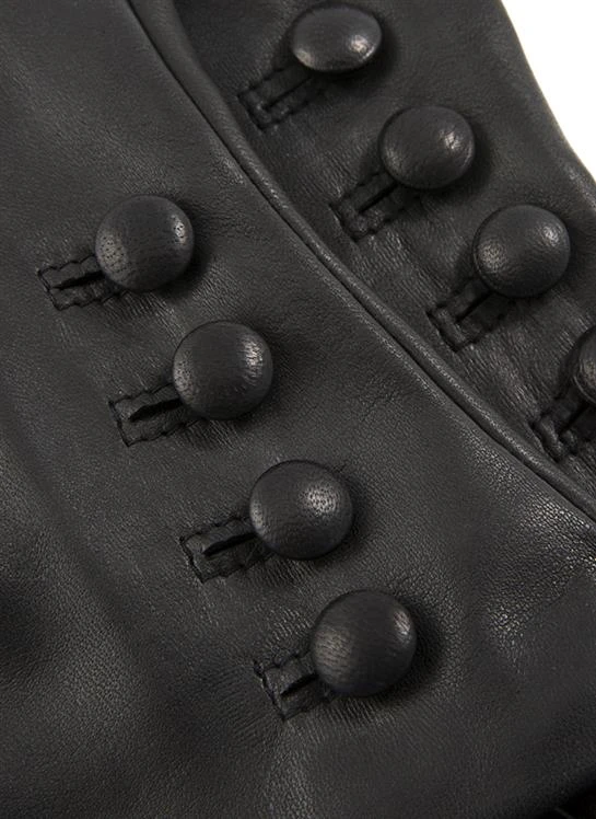 Women's Three-Point Cashmere-Lined Leather Gloves With Buttons 2 Women's Three-Point Cashmere-Lined Leather Gloves With Buttons - Image 2