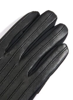Women's Half Silk-Lined Leather And Elastane Gloves -Dents Luxury Accessories Sales 7 2152 20black 205 fcf26597 1118 473e a76a 6729cdc661ca
