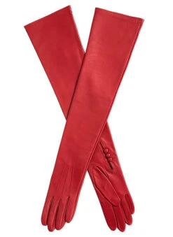 Women's Three-Point Long Opera Leather Gloves -Dents Luxury Accessories Sales 7 2190 Berry 19689545 9686 4c4c 8178 af1326bae22f